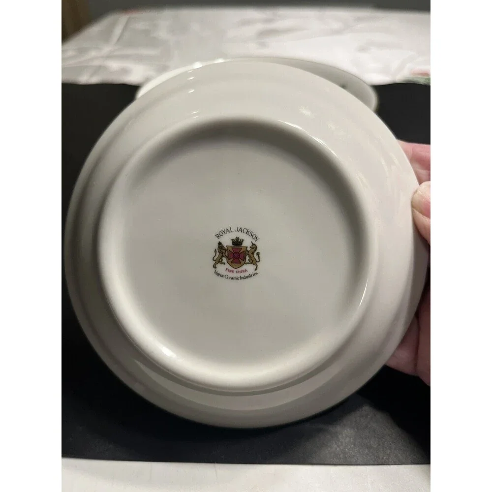 Royal Jackson Ramblin’ Rose Berry Custard Fruit Bowl Fine Bone China 9pc